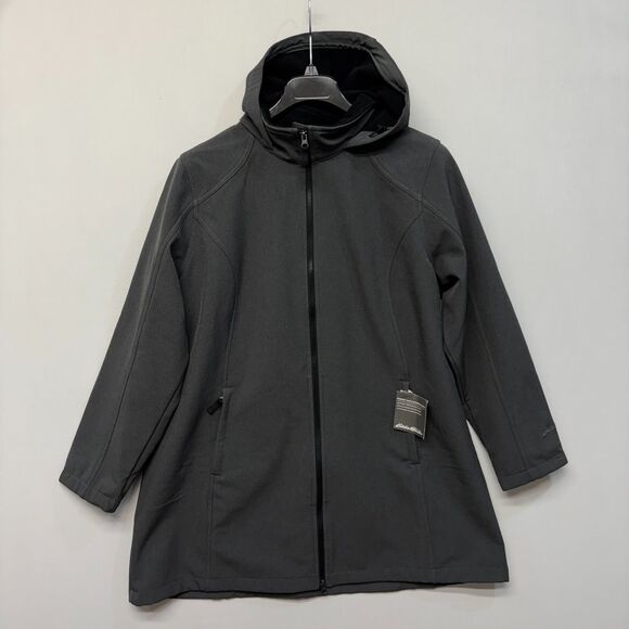 NWT Eddie Bauer Women 2X Windfoil Elite Soft Shell Trench Coat Jacket C065 -30 - Picture 11 of 16